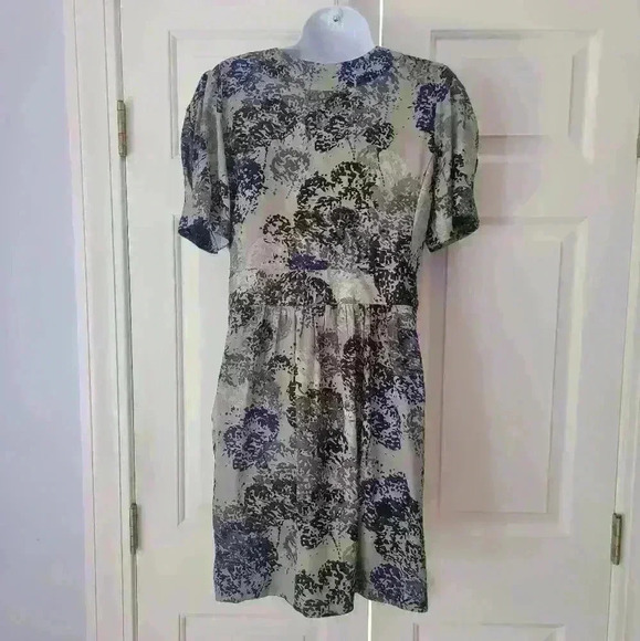 Banana Republic Petite Dress Gray Abstract Size 12P - Picture 6 of 15